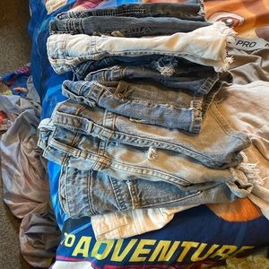 8 pairs of jean shorts